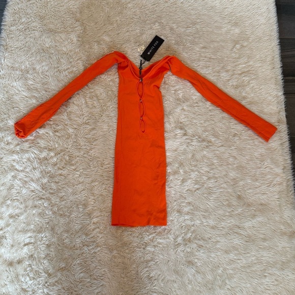 NWT White Fox One of a Kind Mini Dress in Orange - One Size - Picture 4 of 7